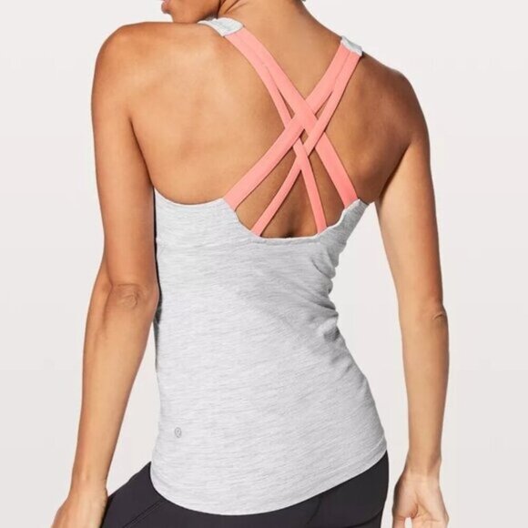 lululemon athletica Tops - Lululemon Stash n' Run Tank Top Grey and Pink Size 10 WSNB/LTCR 8